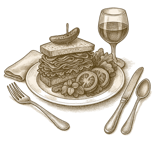 Hand-drawn illustration of cocktails from Jack's Oyster House